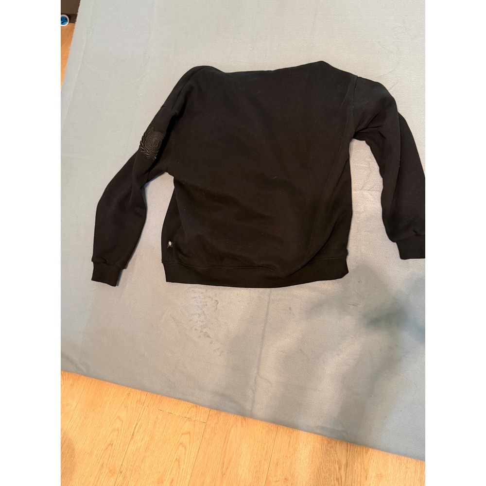 BODILE Womens Black Embroidered Logo Fleece Pullover Hoodie Sweatshirt Size S/M - Picture 2 of 7